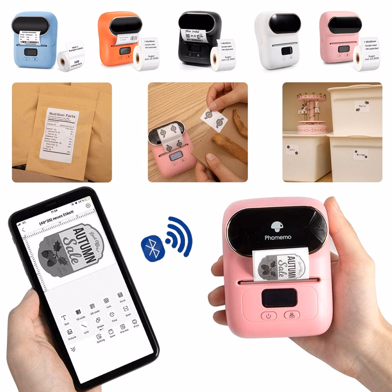 Portable Bluetooth Thermal Label Maker Printer