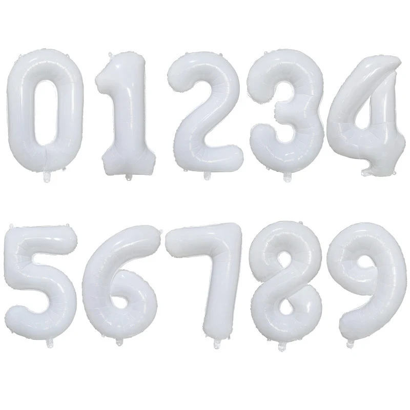 32inch White Number Balloons 1