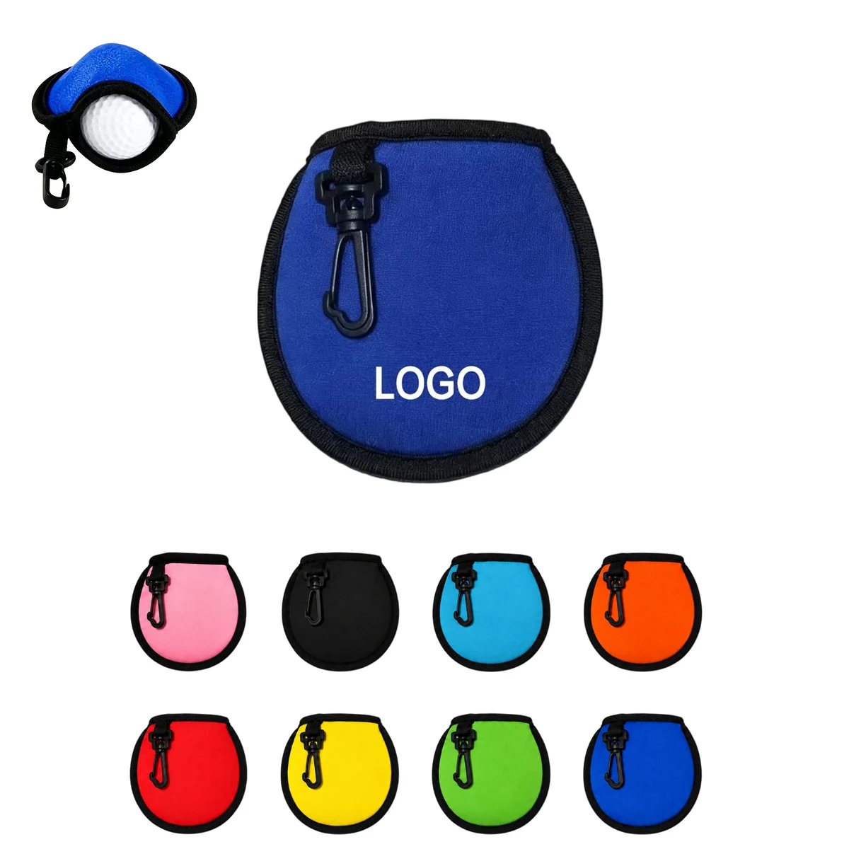 Neoprene Golf Ball Cleaning Pouch With Clip 1