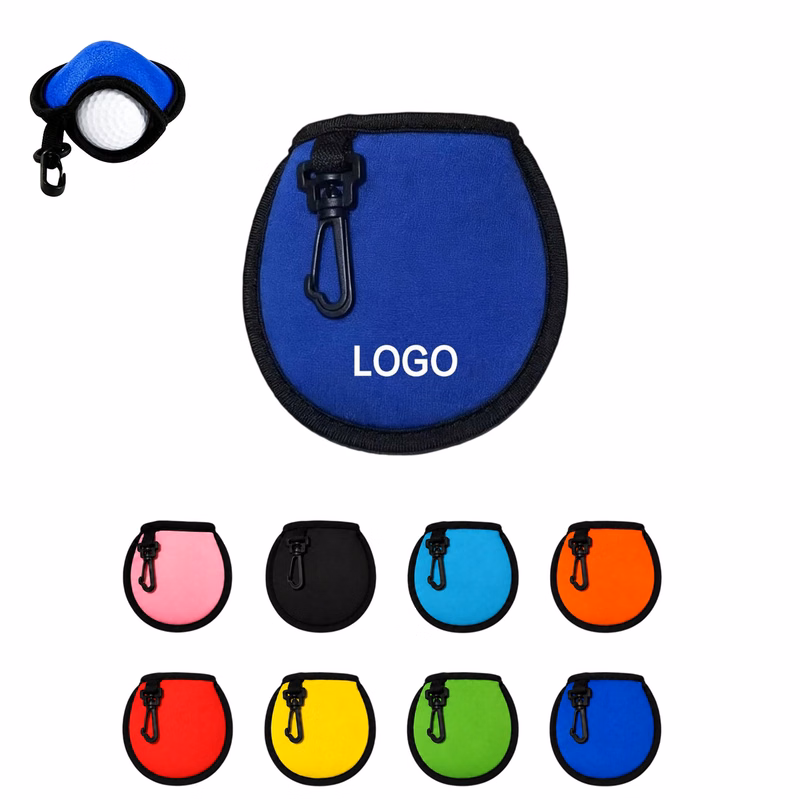Neoprene Golf Ball Cleaning Pouch With Clip