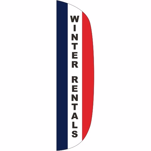 "WINTER RENTALS" 3' x 12' Message Flutter Flag