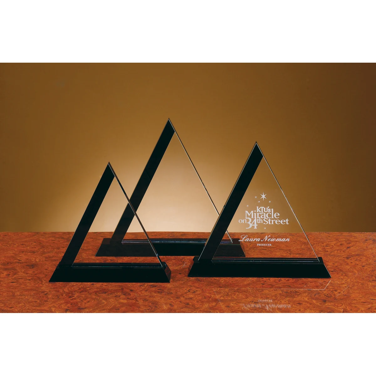 Jet Crystal Triangle Award (8 1/8"x8") 1