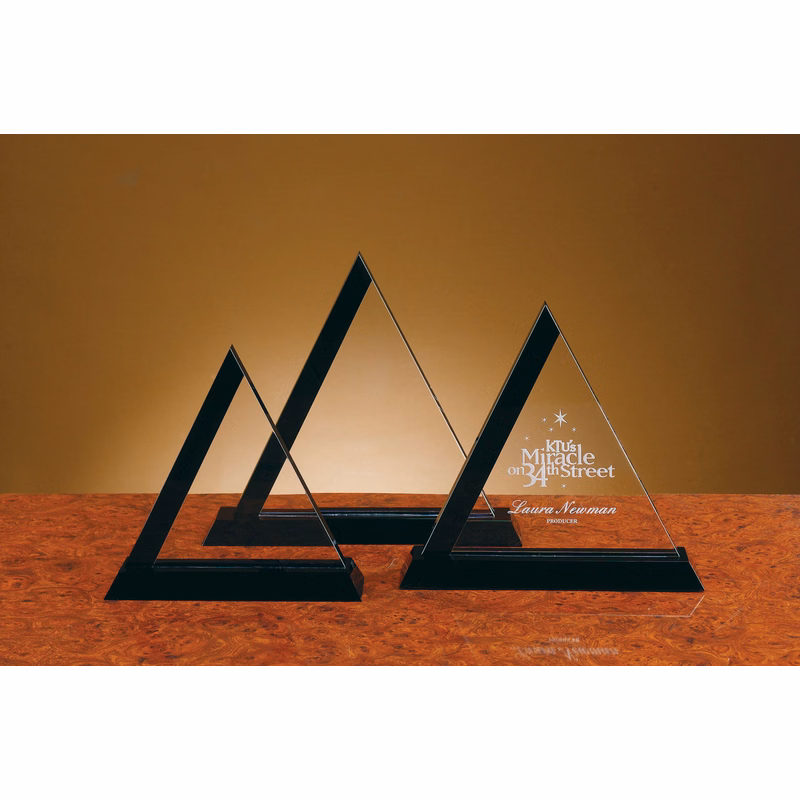 Jet Crystal Triangle Award (8 1/8"x8")