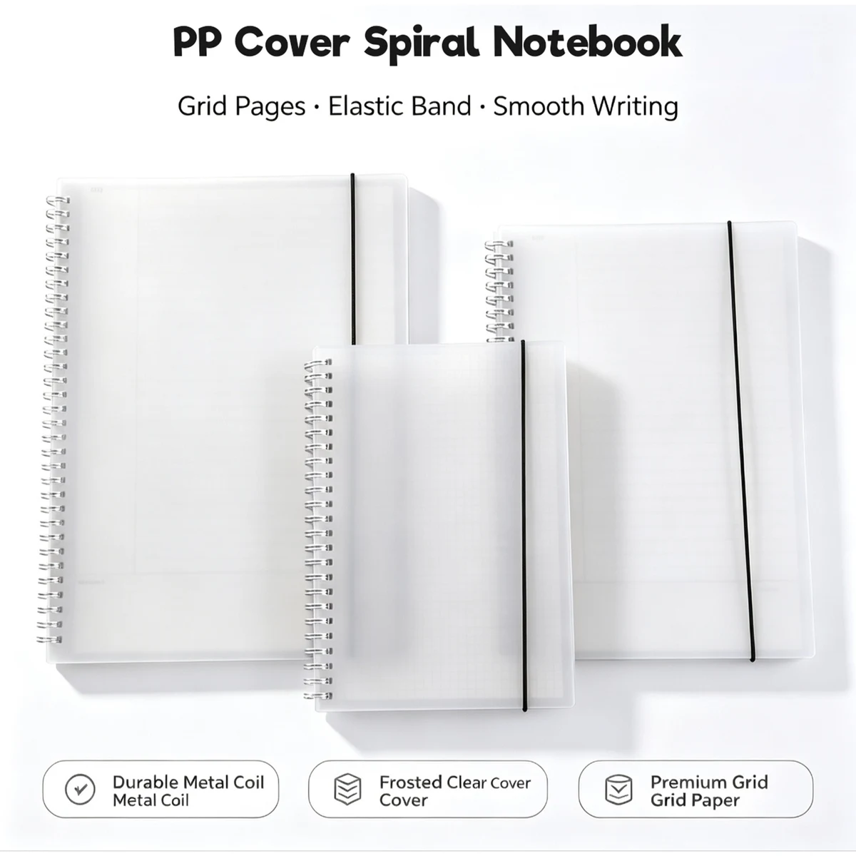 Grid Wire Bound Journal With Elastic Band 1
