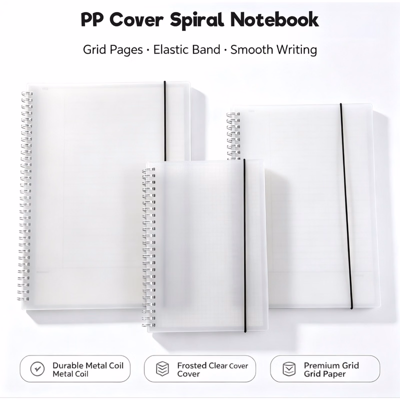 Grid Wire Bound Journal With Elastic Band