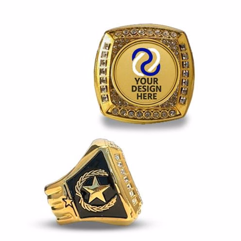 1.4" x 1.4"x1.5" Custom Championship Ring Gold
