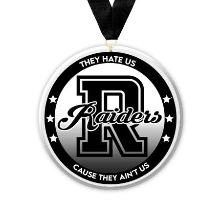 Acrylic Circle Medallions: Raiders 3" Size, .25 1