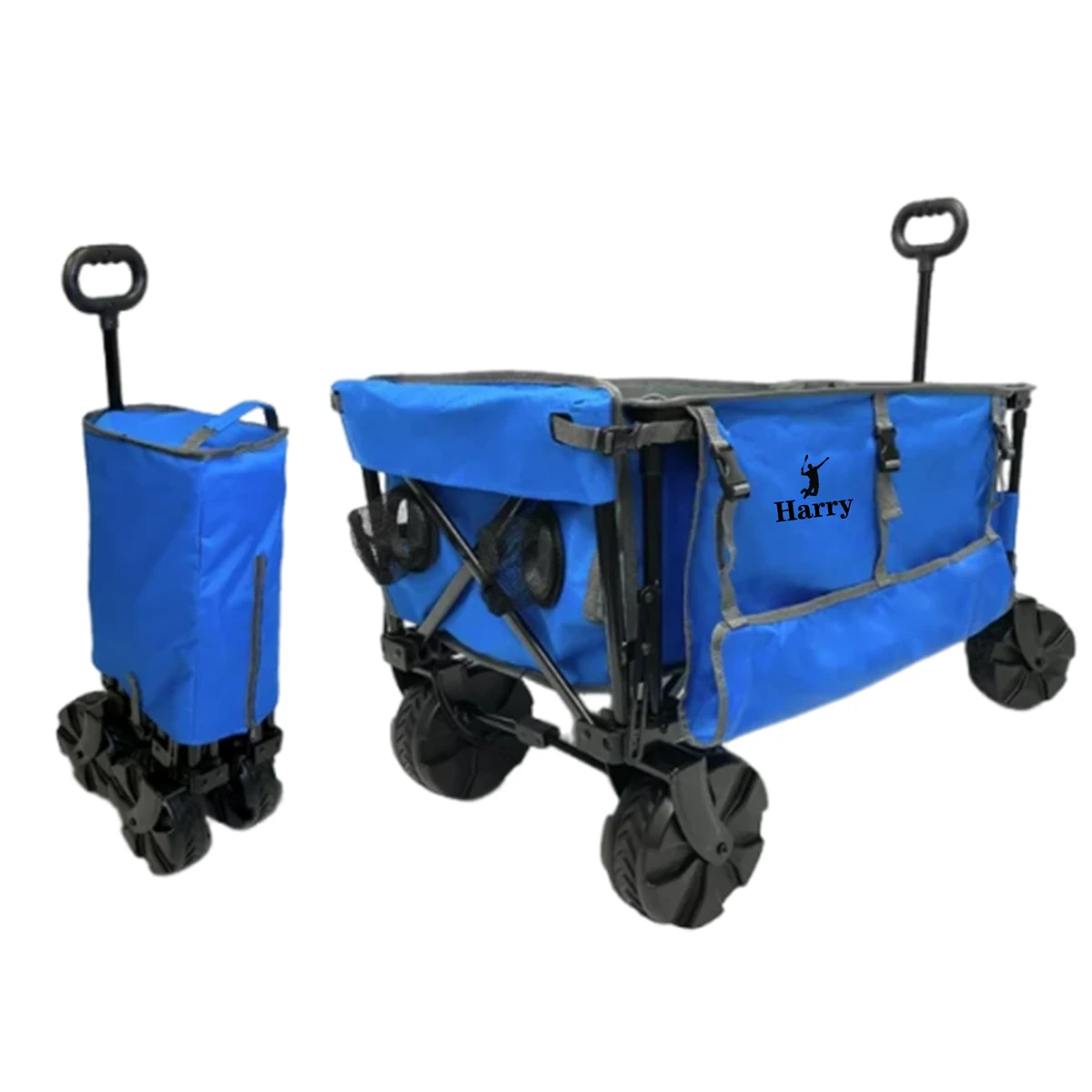 Folding Beach Wagon-With Side Umbrella Holders 1