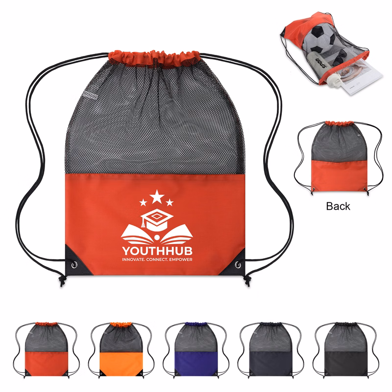 14" X 18" Mesh Top Drawstring Backpack