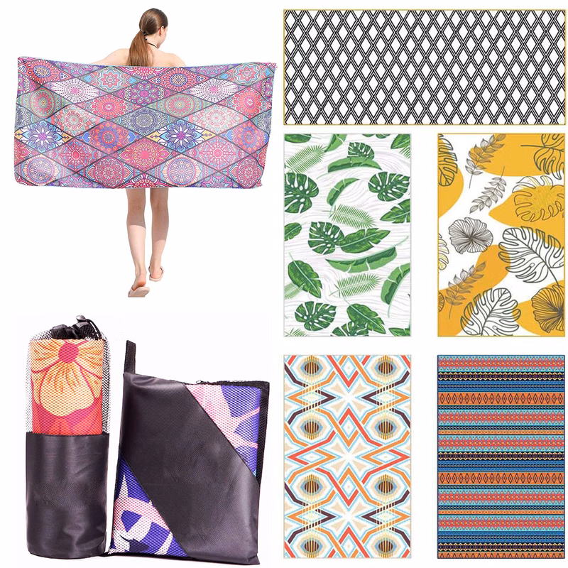 70.87 x 70.87 Inches Adults Double Side Printing Super Microfiber Beach Towel