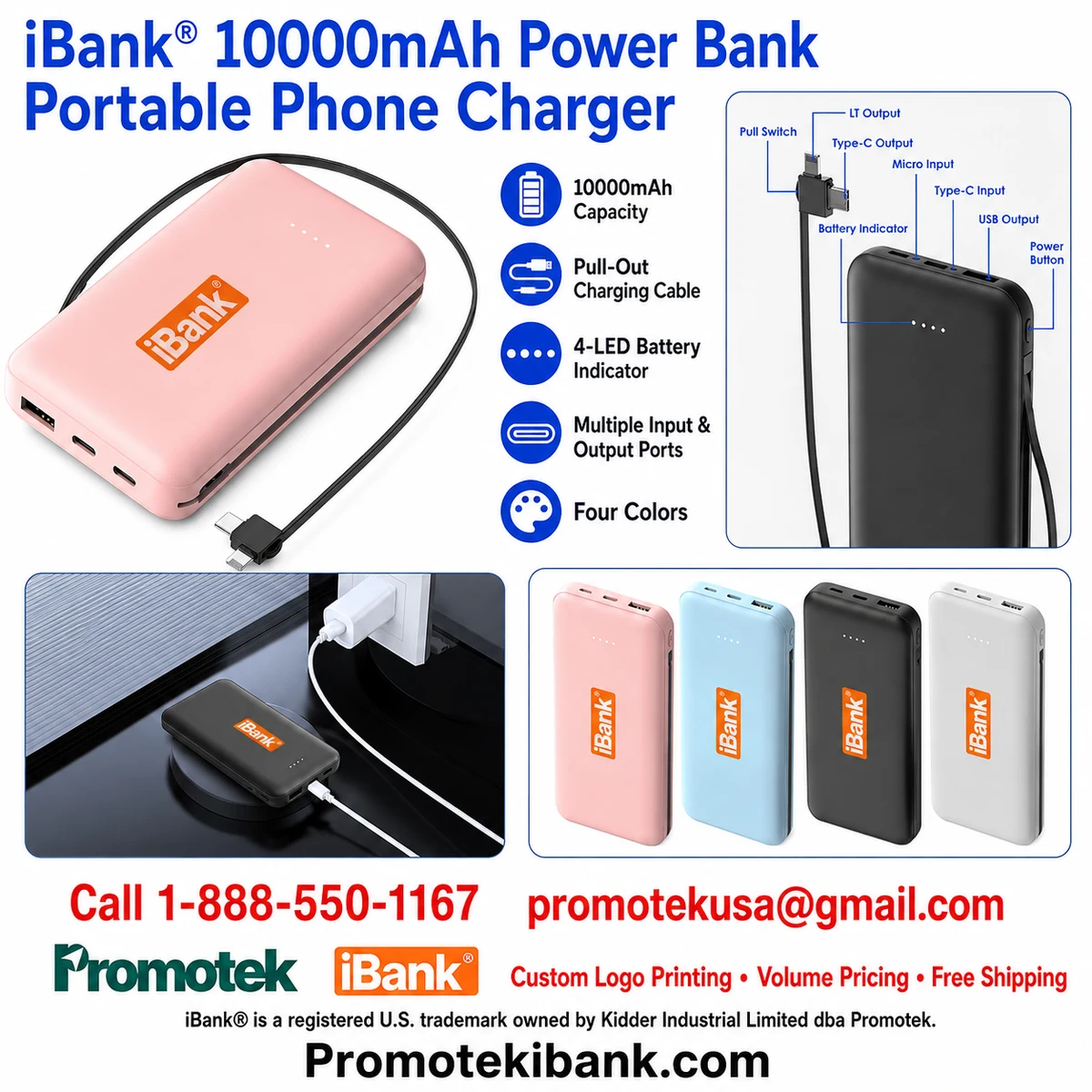 iBank ® 10000mAh Power Bank Portable Phone Charger 1