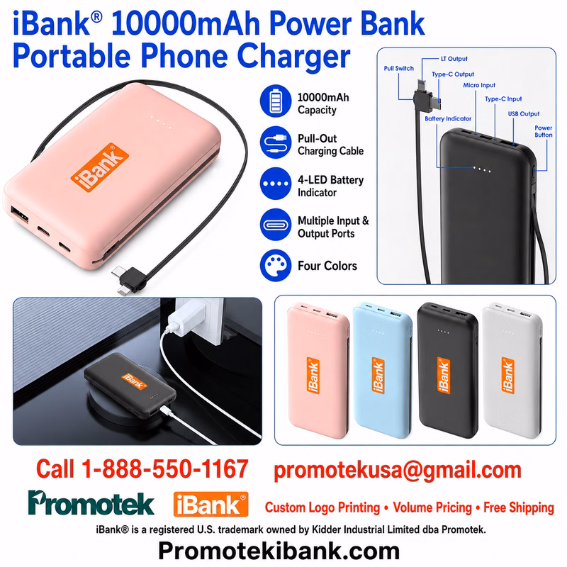 iBank ® 10000mAh Power Bank Portable Phone Charger