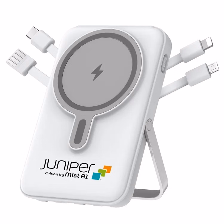 5000mAh Mag-Safe Battery Pack with Stand & Built-in Cables