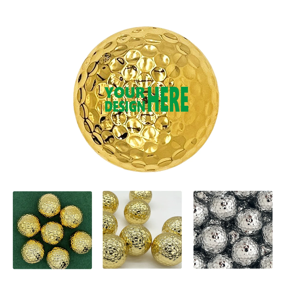 MOQ50 Gold Plated Golf Ball for Promotional and Display 1