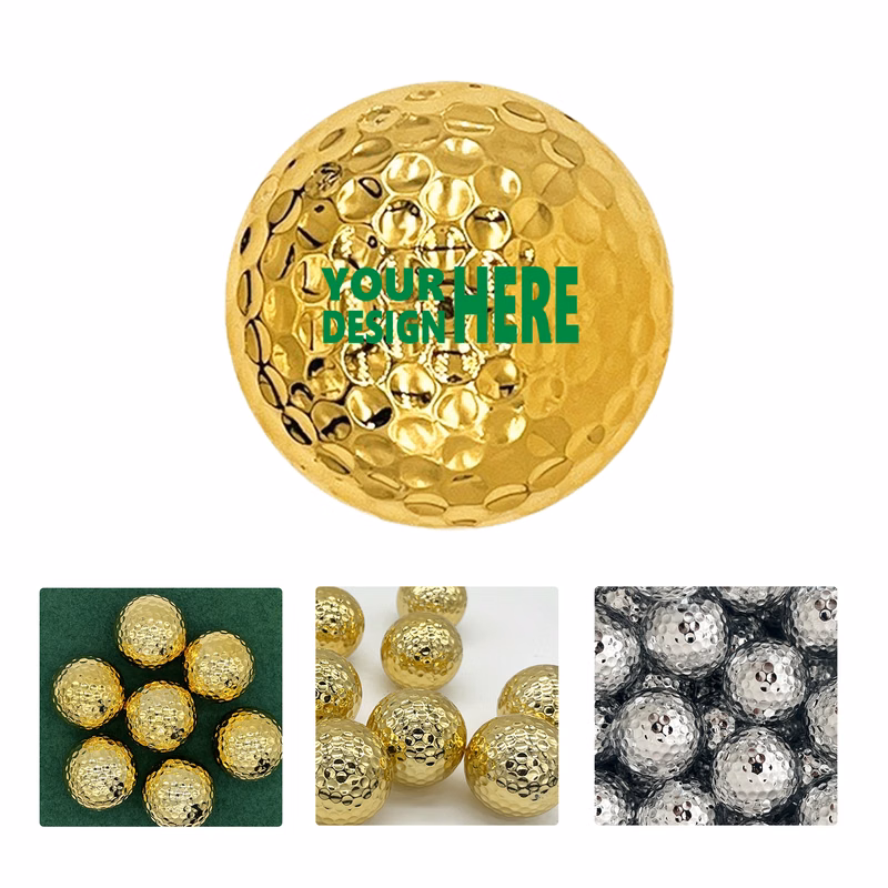 MOQ50 Gold Plated Golf Ball for Promotional and Display