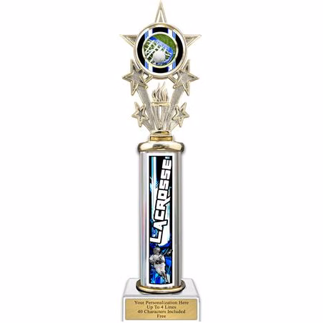 Trophy, 12" Action Matrix Lacrosse Blue 1 co