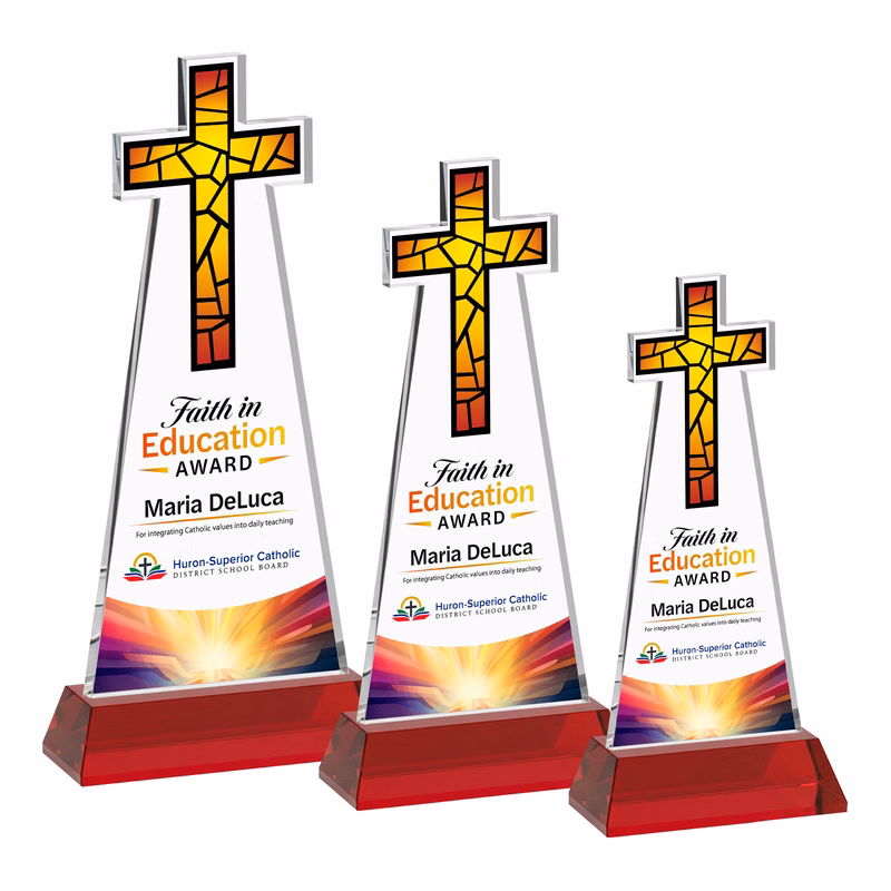 Cross VividPrint™ Award on Hartford Base - Red