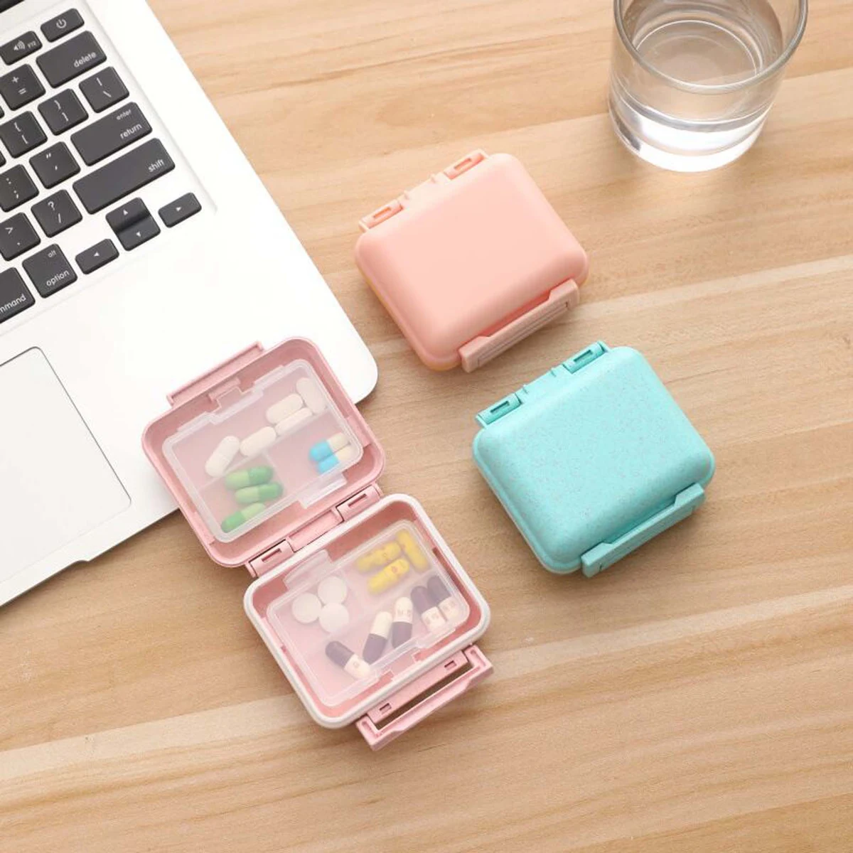 Compact Two-Tier Travel Pill Organizer 1