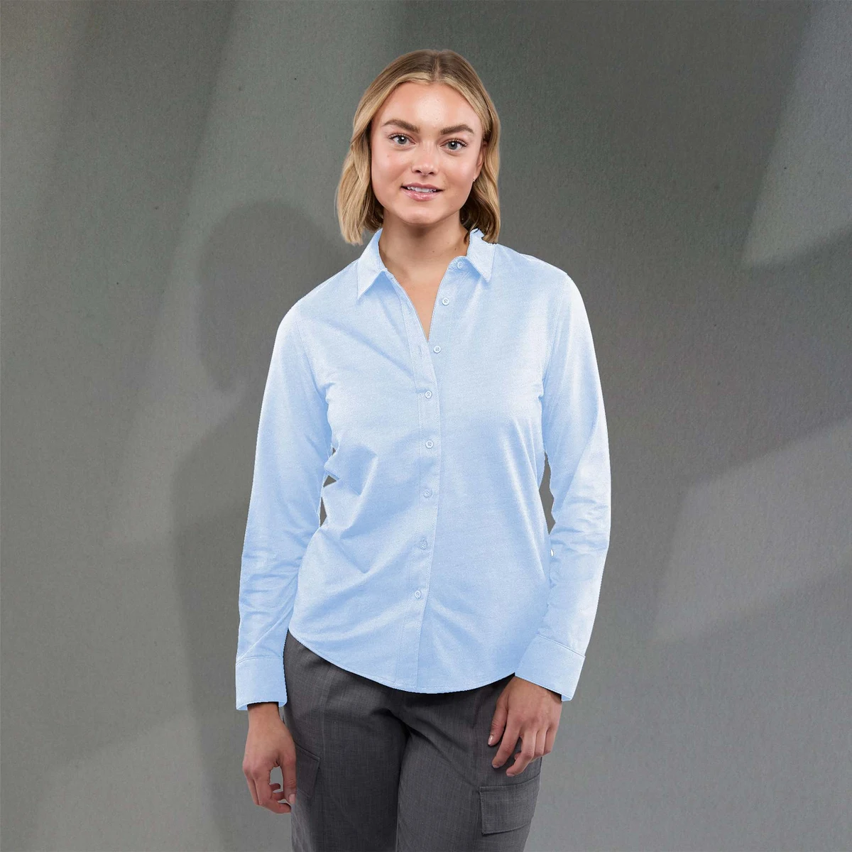 TATRA Eco Long Sleeve Knit Button Up Shirt-Women's 1
