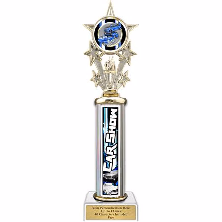 Trophy, 12" Action Matrix Car Show Blue 1 column,