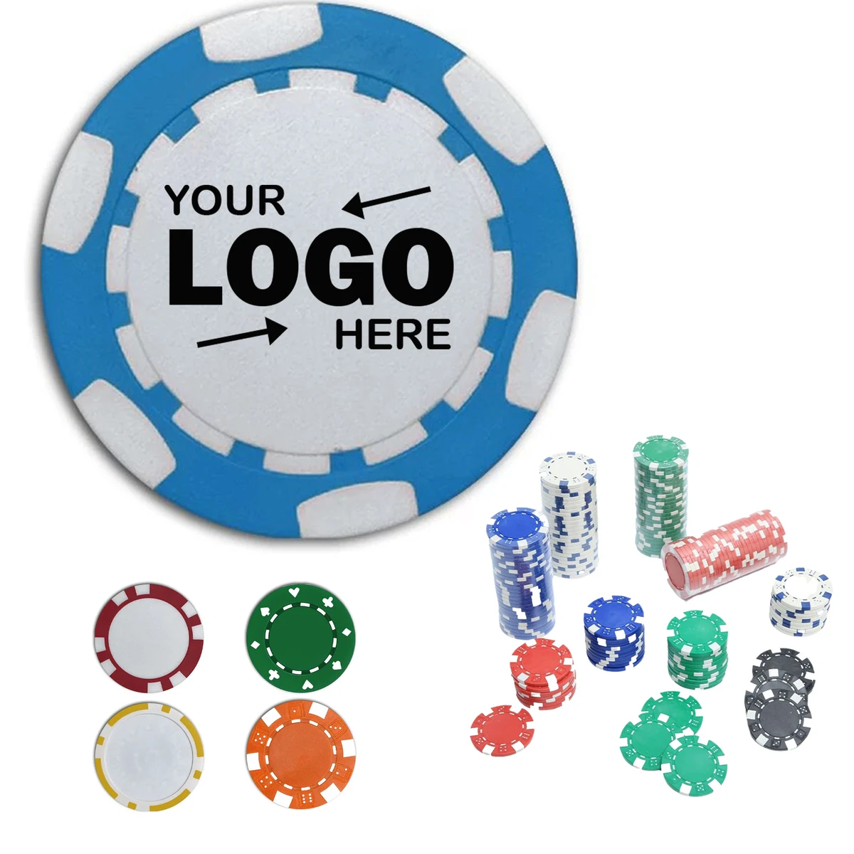 Customizable Multi-Color Poker Chips With Thick Texture 1