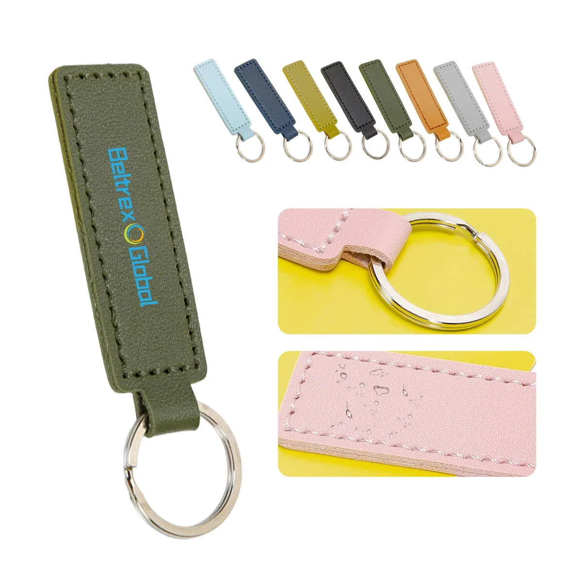 Stylish PU Leather Key Holder with Flexible Snap Hook 1