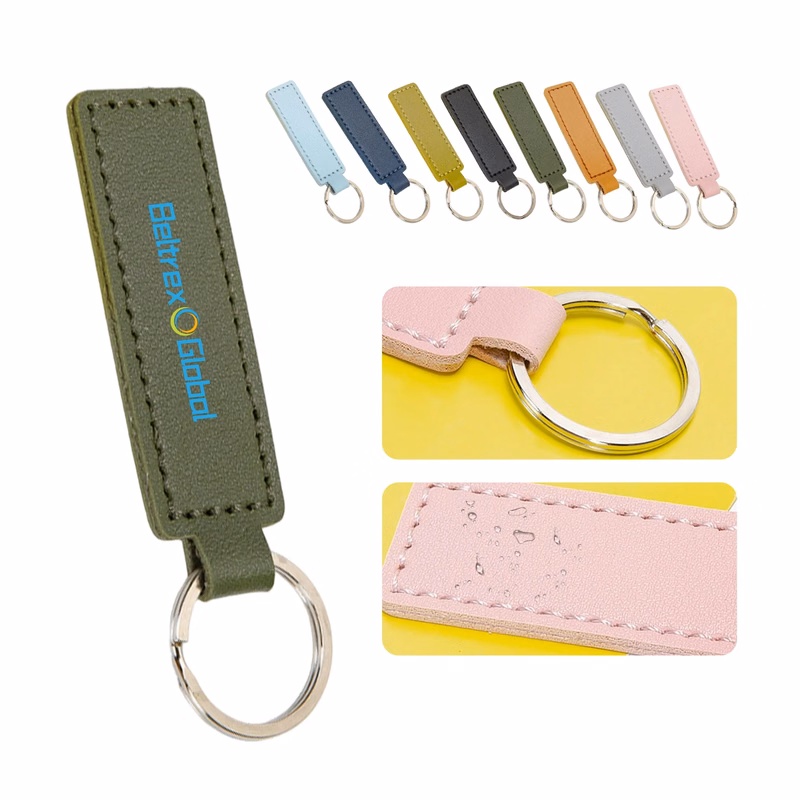 Stylish PU Leather Key Holder with Flexible Snap Hook