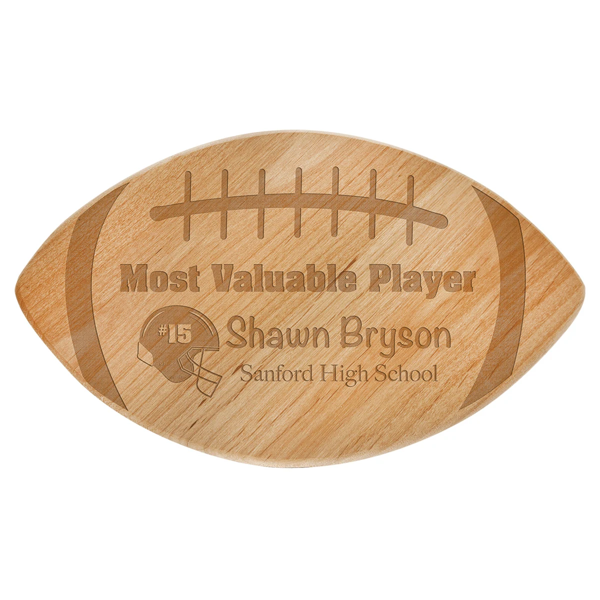 11" x 6 1/2" Alder Football Plaque 1