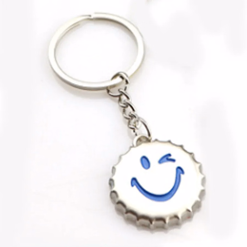 Cute Bottle Cap-shaped Metal Keychain