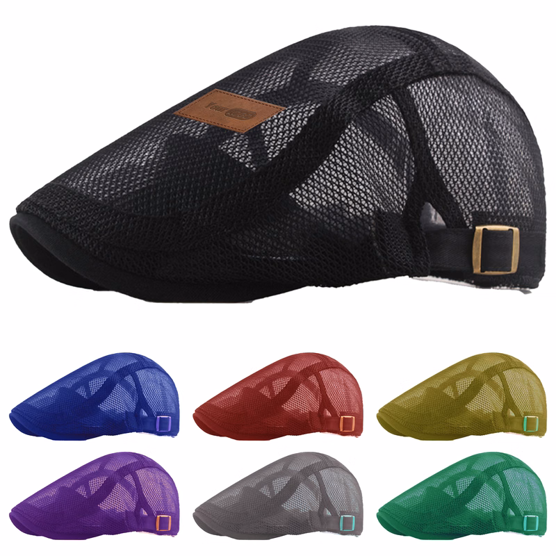 Cotton-Polyester Classic Style Meets Modern Function In Mesh Flat Caps