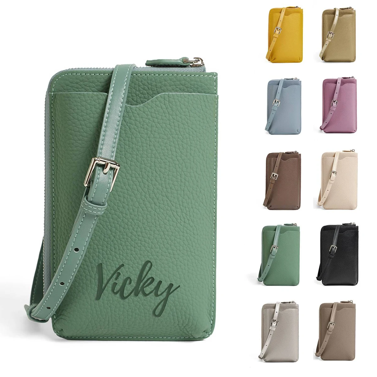 Genuine Leather Phone Pouch Crossbody Bag 1