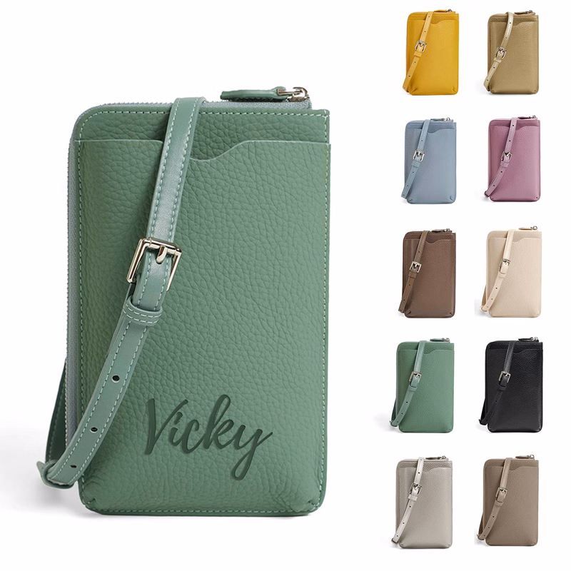 Genuine Leather Phone Pouch Crossbody Bag