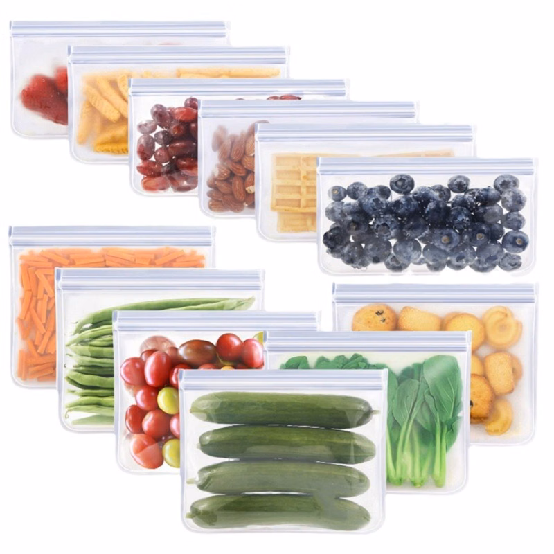 Silicone Reusable Freezer Food Storage Bag for Meat Veggies