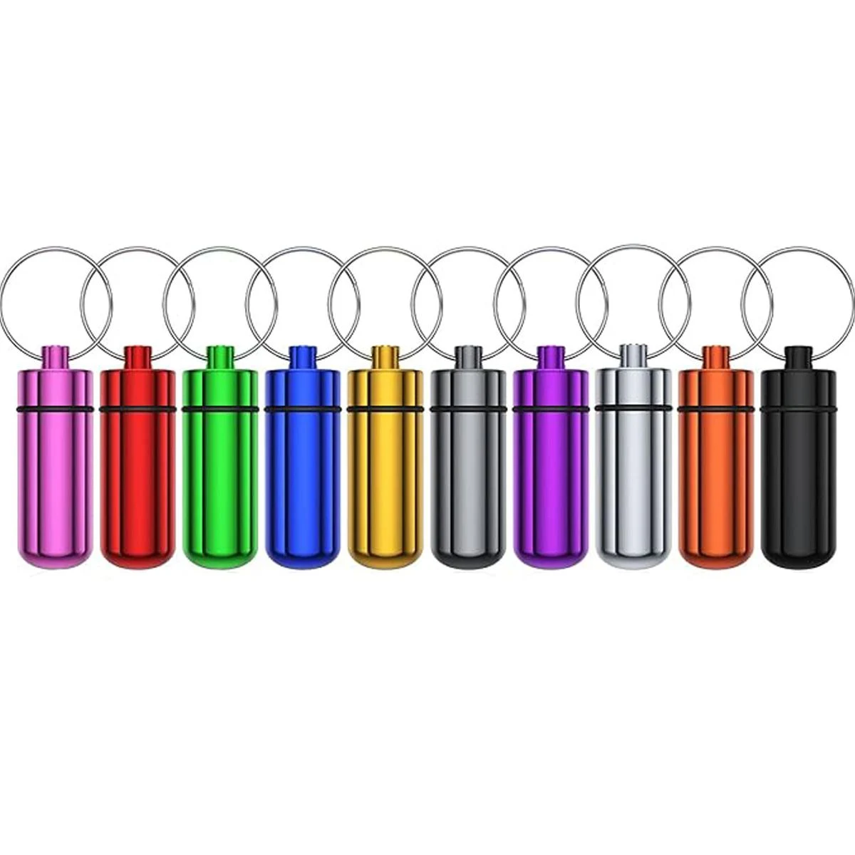 Aluminum Mini Pill Bottle with Keychain 1