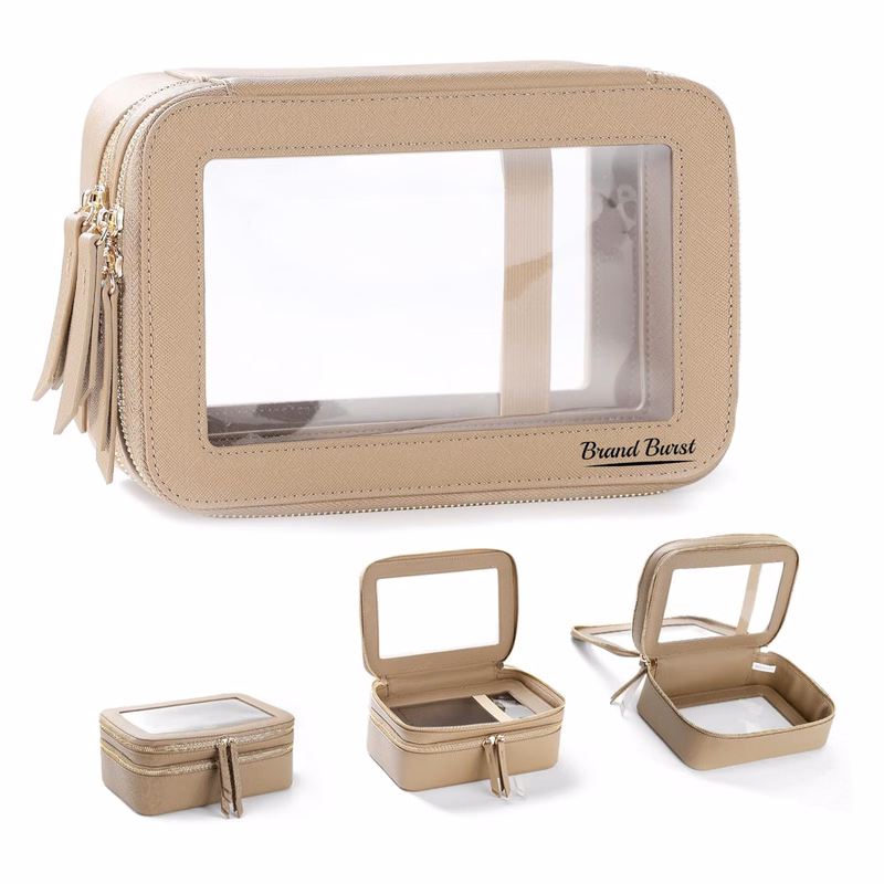 Double Layer Clear Makeup Bags
