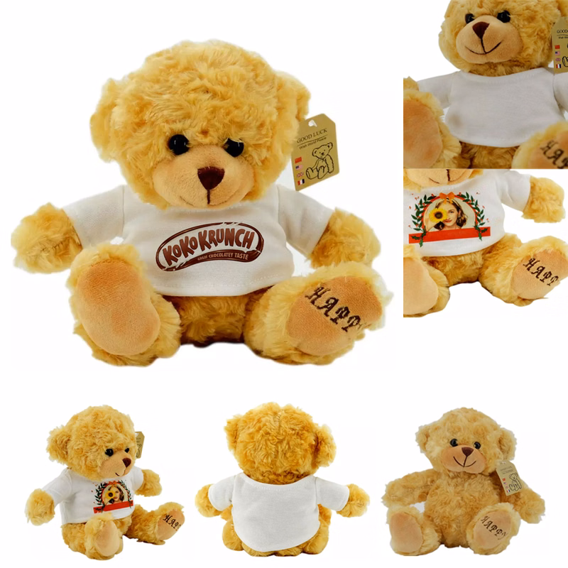 Happy Teddy Bear w/ Full-Color Logo on Shirt