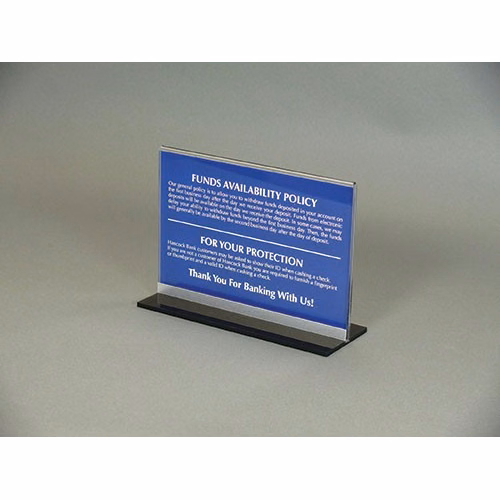 10x6.75 Clear Acrylic Counter Sign Holder with Accent Strip