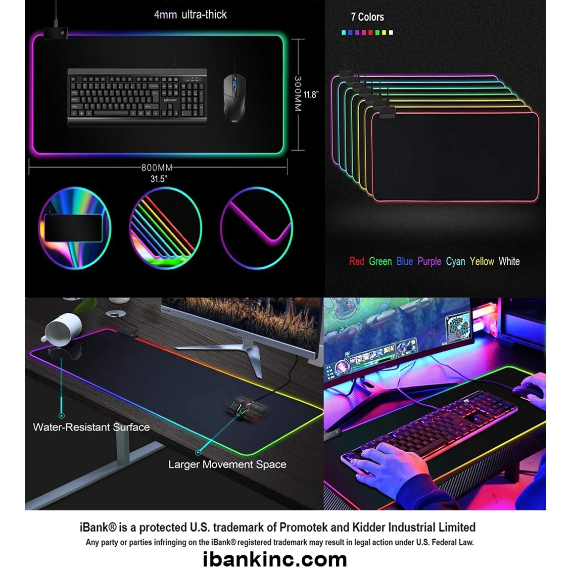 iBank ® Gaming Extended LED Mouse Pad 1