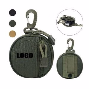 Round Shaped Mini Bag Pouch With Carabiners Clips