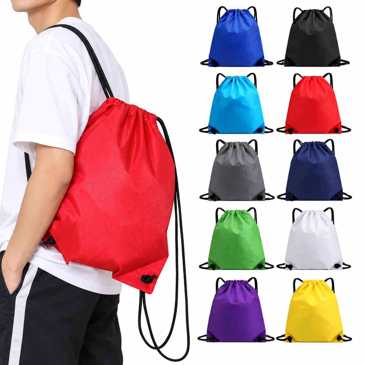 BasketBall Shaped Drawstring Backpack 1