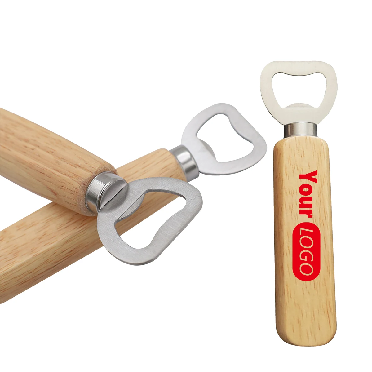 Stainless Steel Beer Bottle Opener with Wooden Handle 1