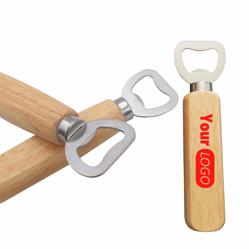 Stainless Steel Beer Bottle Opener with Wooden Handle