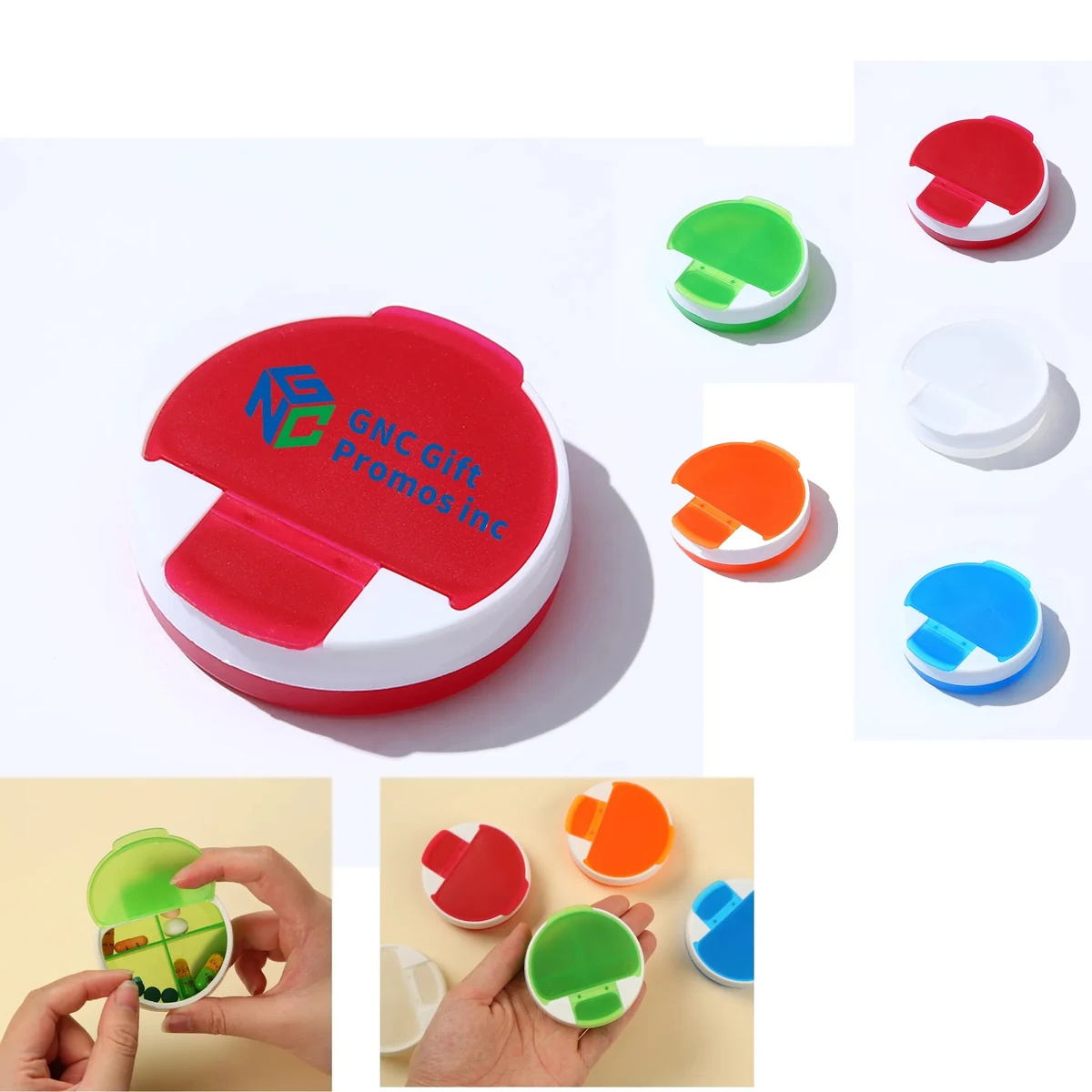 Mini Portable Medicine Storage Box with 4-Grid Design 1