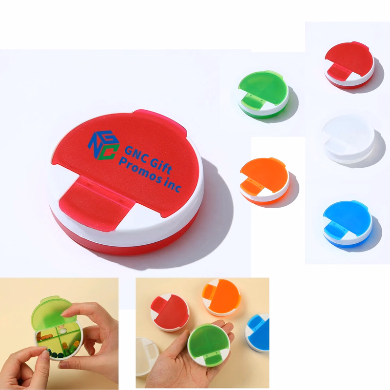 Mini Portable Medicine Storage Box with 4-Grid Design