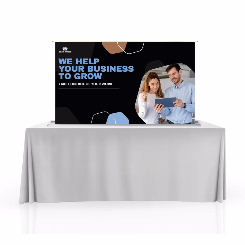 Silverstep Tabletop 60'' Retractable Banner Stand with Light