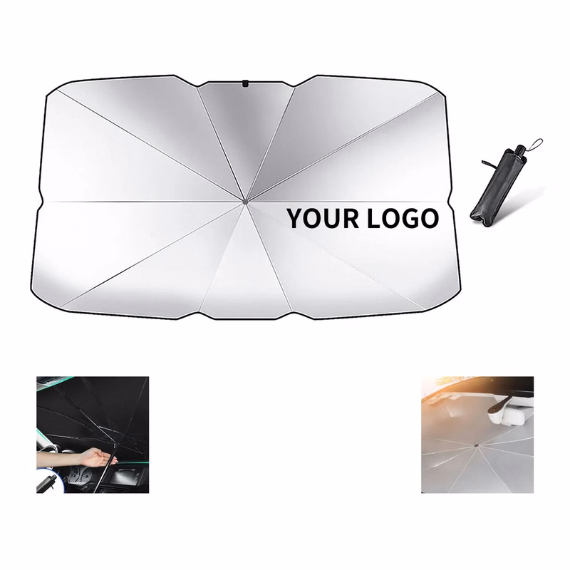 Automotive Windshield Sun Umbrella with Storage Pouch