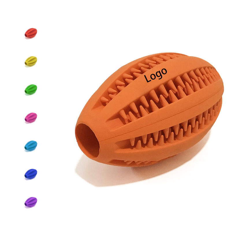 Football Shape Natural Rubber Dog Chew Toy
