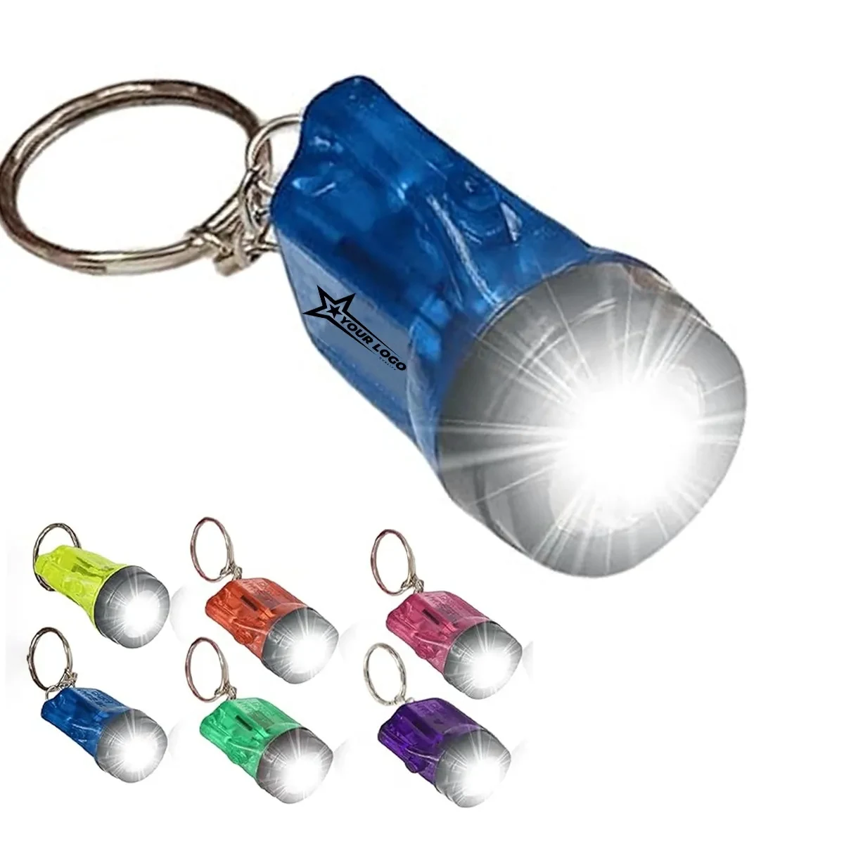 Mini Plastic Flashlight Keychain Pendant 1