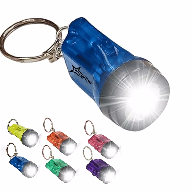 Mini Plastic Flashlight Keychain Pendant