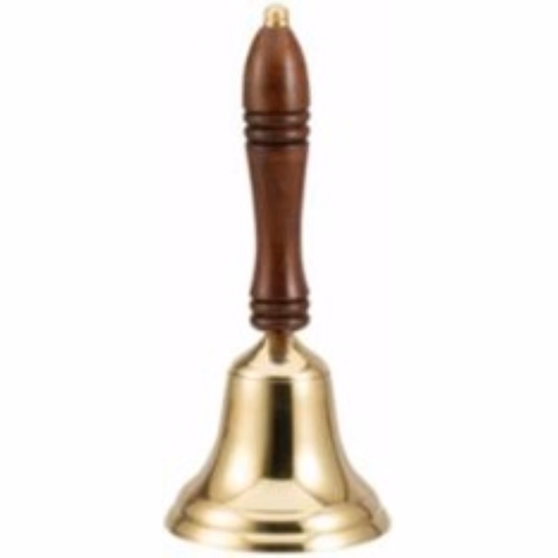 10" Brass School Bell with Wood Handle-II